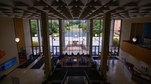 View from inside Cooper Library