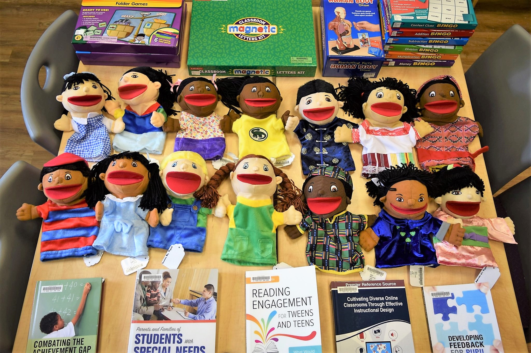 Puppets available at the education media center