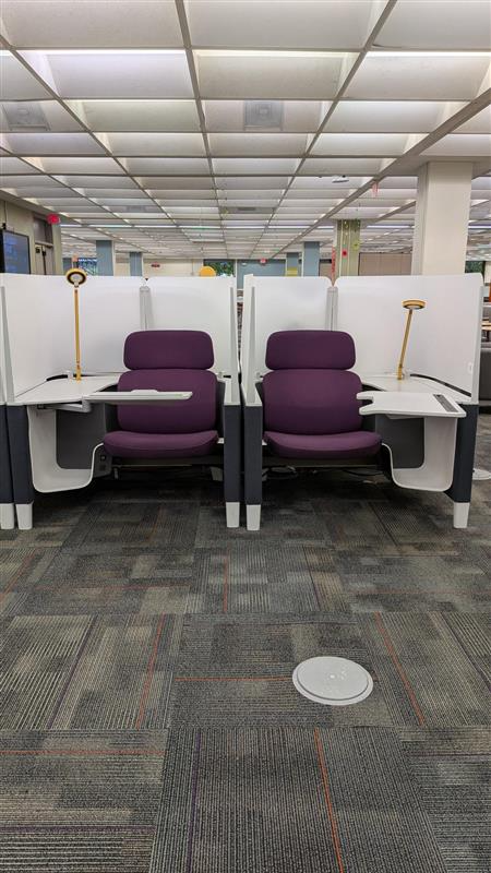 Individual quiet seating in the Learning Commons.